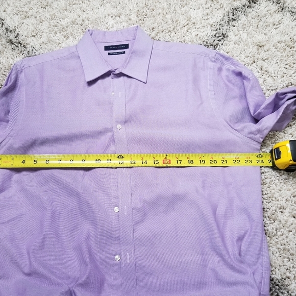 Tommy Hilfiger Purple Athletic Fit Stretch Button Down Size 34/35. 16.5" - Picture 6 of 6